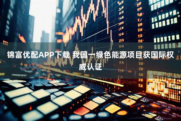锦富优配APP下载 我国一绿色能源项目获国际权威认证