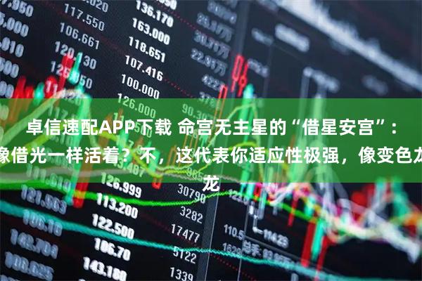 卓信速配APP下载 命宫无主星的“借星安宫”：像借光一样活着？不，这代表你适应性极强，像变色龙