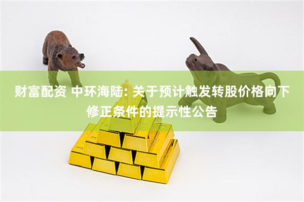 财富配资 中环海陆: 关于预计触发转股价格向下修正条件的提示性公告