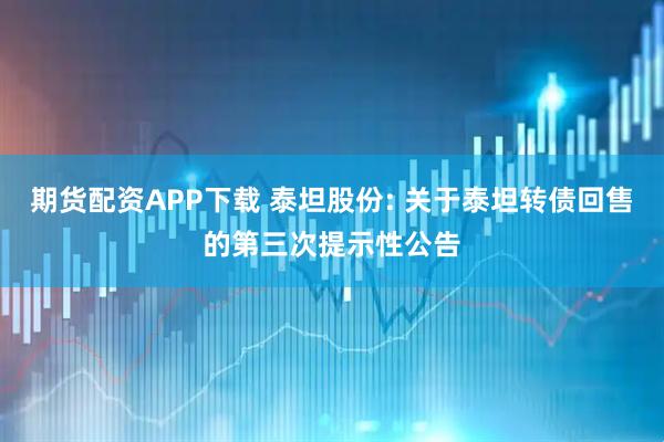 期货配资APP下载 泰坦股份: 关于泰坦转债回售的第三次提示性公告