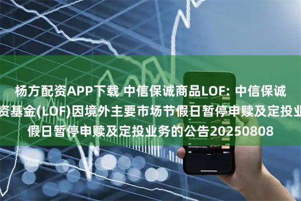 杨方配资APP下载 中信保诚商品LOF: 中信保诚全球商品主题证券投资基金(LOF)因境外主要市场节假日暂停申赎及定投业务的公告20250808