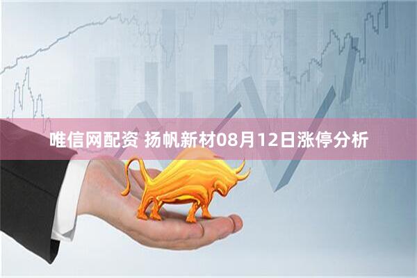 唯信网配资 扬帆新材08月12日涨停分析